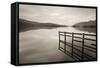 Tranquil Derwent Water at Dusk, Lake District, Cumbria, England. Autumn (October)-Adam Burton-Framed Stretched Canvas