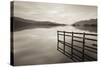 Tranquil Derwent Water at Dusk, Lake District, Cumbria, England. Autumn (October)-Adam Burton-Stretched Canvas