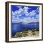 Tranquil Lake Against Cloudy Sky, Sardinia, Italy-null-Framed Photographic Print