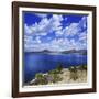 Tranquil Lake Against Cloudy Sky, Sardinia, Italy-null-Framed Photographic Print