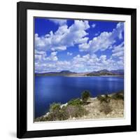 Tranquil Lake Against Cloudy Sky, Sardinia, Italy-null-Framed Photographic Print