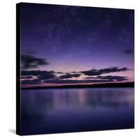 Tranquil Lake Against Starry Sky, Russia-null-Stretched Canvas