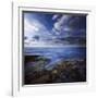 Tranquil Lake and Rocky Shore Against Cloudy Sky, Crete, Greece-null-Framed Photographic Print