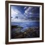 Tranquil Lake and Rocky Shore Against Cloudy Sky, Crete, Greece-null-Framed Photographic Print