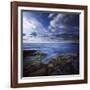 Tranquil Lake and Rocky Shore Against Cloudy Sky, Crete, Greece-null-Framed Photographic Print