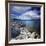 Tranquil Lake and Rocky Shore Against Cloudy Sky, Sardinia, Italy-null-Framed Photographic Print