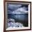 Tranquil Lake and Rocky Shore Against Cloudy Sky, Sardinia, Italy-null-Framed Photographic Print