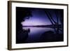 Tranquil Lake and Trees Against Starry Sky, Moscow, Russia-null-Framed Photographic Print