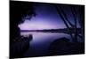 Tranquil Lake and Trees Against Starry Sky, Moscow, Russia-null-Mounted Photographic Print