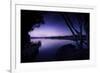 Tranquil Lake and Trees Against Starry Sky, Moscow, Russia-null-Framed Photographic Print