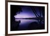 Tranquil Lake and Trees Against Starry Sky, Moscow, Russia-null-Framed Photographic Print