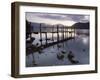 Tranquil Landscape and Pier, Derwent Water, Lake District, Cumbria, England-Peter Adams-Framed Photographic Print