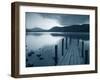 Tranquil Landscape and Pier, Derwent Water, Lake District, Cumbria, England-Peter Adams-Framed Photographic Print