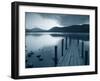 Tranquil Landscape and Pier, Derwent Water, Lake District, Cumbria, England-Peter Adams-Framed Photographic Print