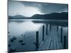 Tranquil Landscape and Pier, Derwent Water, Lake District, Cumbria, England-Peter Adams-Mounted Photographic Print