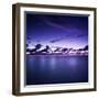 Tranquil Ocean at Night Against Moody Sky, Gagra, Abkhazia-null-Framed Photographic Print