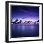 Tranquil Ocean at Night Against Moody Sky, Gagra, Abkhazia-null-Framed Photographic Print