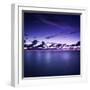 Tranquil Ocean at Night Against Moody Sky, Gagra, Abkhazia-null-Framed Photographic Print