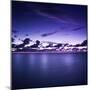 Tranquil Ocean at Night Against Moody Sky, Gagra, Abkhazia-null-Mounted Photographic Print