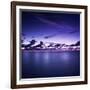 Tranquil Ocean at Night Against Moody Sky, Gagra, Abkhazia-null-Framed Photographic Print