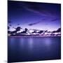 Tranquil Ocean at Night Against Moody Sky, Gagra, Abkhazia-null-Mounted Photographic Print