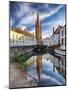 Tranquil Scene in Bruges ,Flanders, Belgium-George Oze-Mounted Photographic Print