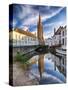 Tranquil Scene in Bruges ,Flanders, Belgium-George Oze-Stretched Canvas