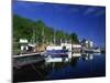 Tranquil Scene of Boats Reflected in Still Water on the Crinan Canal, Crinan, Strathclyde, Scotland-Kathy Collins-Mounted Photographic Print