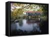 Tranquil Scene with Covered Bridge-null-Framed Stretched Canvas