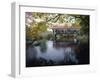 Tranquil Scene with Covered Bridge-null-Framed Photographic Print