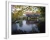 Tranquil Scene with Covered Bridge-null-Framed Photographic Print