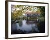 Tranquil Scene with Covered Bridge-null-Framed Photographic Print