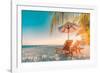 Tranquil Scenery, Relaxing Beach, Tropical Landscape Design. Summer Vacation Travel Holiday Design-icemanphotos-Framed Photographic Print