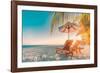 Tranquil Scenery, Relaxing Beach, Tropical Landscape Design. Summer Vacation Travel Holiday Design-icemanphotos-Framed Photographic Print