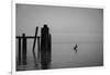 Tranquil Sea View with Wooden Jetty-Sharon Wish-Framed Photographic Print