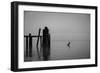 Tranquil Sea View with Wooden Jetty-Sharon Wish-Framed Photographic Print