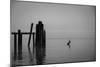 Tranquil Sea View with Wooden Jetty-Sharon Wish-Mounted Photographic Print