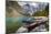 Tranquil setting of rowing boats on Moraine Lake, Banff National Park, UNESCO World Heritage Site,-Frank Fell-Mounted Photographic Print