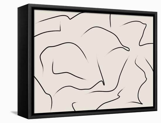 Tranquil Swirling Lines Art-Elena Ristova-Framed Stretched Canvas