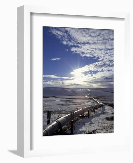 Trans-Alaska Pipeline in Winter, North Slope of the Brooks Range, Alaska, USA-Hugh Rose-Framed Photographic Print