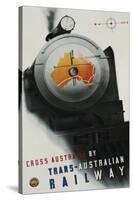 Trans-Australian Railway Poster-Gert Sellheim-Stretched Canvas