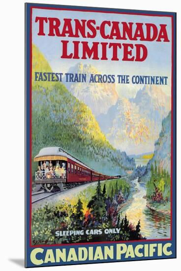 Trans-Canada Limited, Fastest Train Across the Continent-null-Mounted Art Print