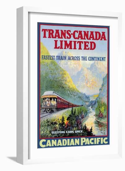 Trans-Canada Limited, Fastest Train Across the Continent-null-Framed Art Print