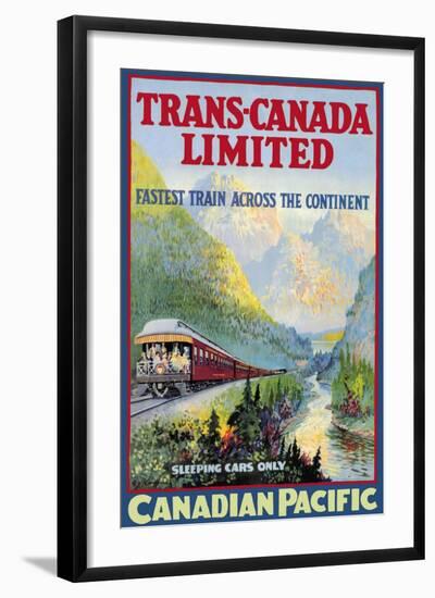 Trans-Canada Limited, Fastest Train Across the Continent-null-Framed Art Print