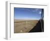 Trans-Mongolian Train Travelling Through the Gobi Desert En Route to Ulaan Baatar, Mongolia-Andrew Mcconnell-Framed Photographic Print