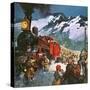 Trans Siberian Railway-English School-Stretched Canvas