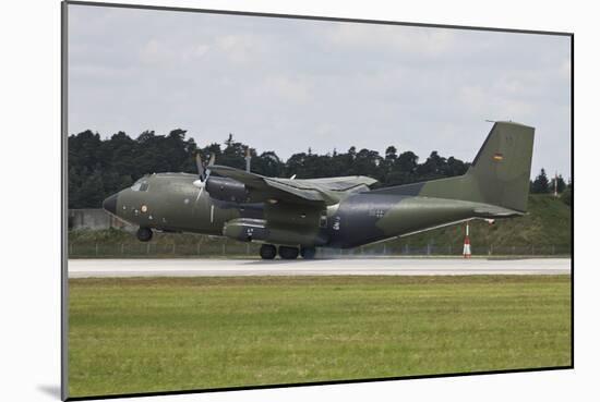 Transall C-160G of the German Air Force Touching Down on the Runway-null-Mounted Photographic Print
