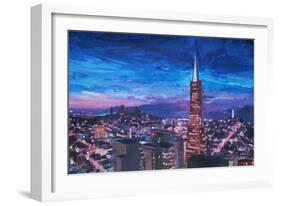 Transamerica Pyramid at San Francisco Night-Markus Bleichner-Framed Art Print