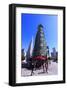 Transamerica Pyramid with Columbus Tower on Columbus Avenue, North Beach, San Francisco-null-Framed Art Print