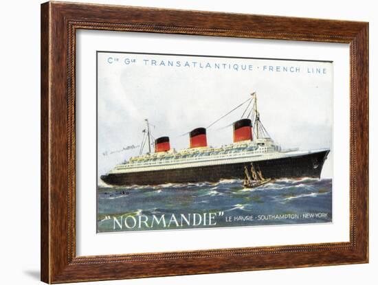 Transatlantique French Line, Dampfer Normandie-null-Framed Giclee Print